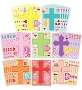 CY2SIDE Mothers Cross Stickers Sheet - 40PCS Make A Best Mom Cross Face Sticker with Heart Flower...