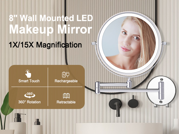 Wall Mounted Lighted Makeup Mirror