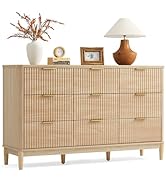LINSY HOME Fluted Dresser for Bedroom with 9 Drawers, 58