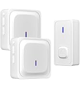 BBN-LINK Wireless Doorbell with 2 Receivers, IP55 Waterproof 1000 Feet with 58 Chimes &amp; LED Flash...