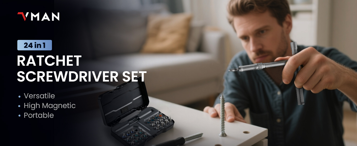 VMAN ratchet screwdriver set