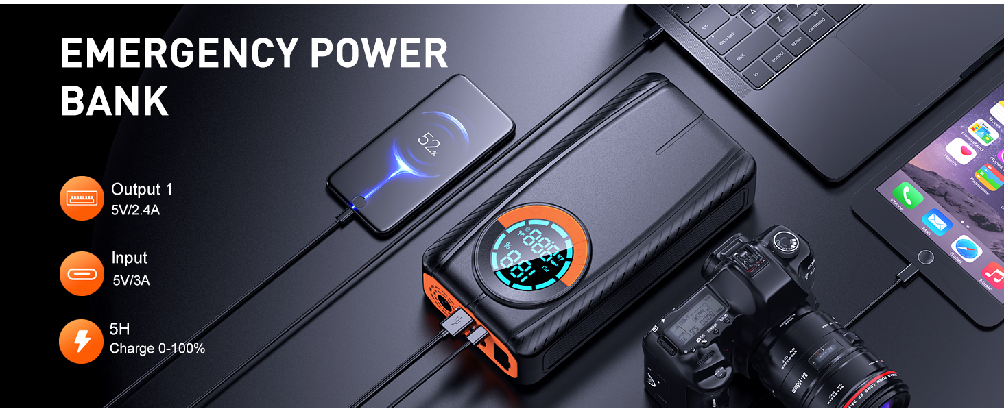 Jump Starter with Air Compressor