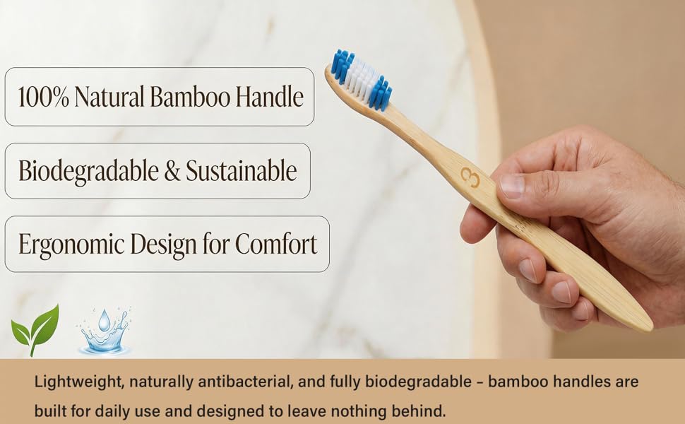 This biodegradable toothbrush features a natural bamboo handle that&amp;#39;s home-compostable.