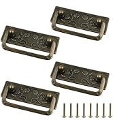 MY MIRONEY 4PCS Bail Drawer Pulls Hardware Zinc Alloy Cabinet Pulls Handles Antique Bronze Drop S...