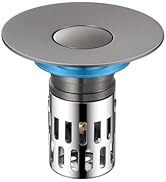 DODOBETTER Universal Bathroom Sink Stopper, Pop Up Sink Drain Strainer Plug with Removable Stainl...