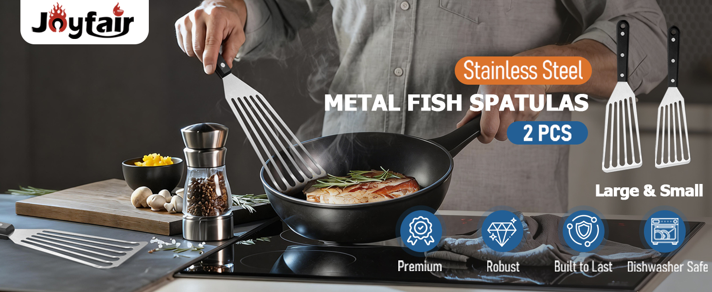 metal fish spatula turner spatulas slotted stainless steel set cooking kitchen use utensils eggs