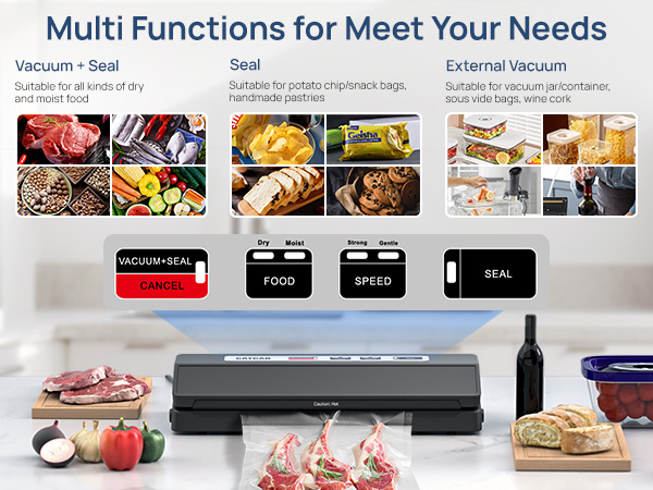 Food vacuum sealer machine for meet the preservation needs of various foods