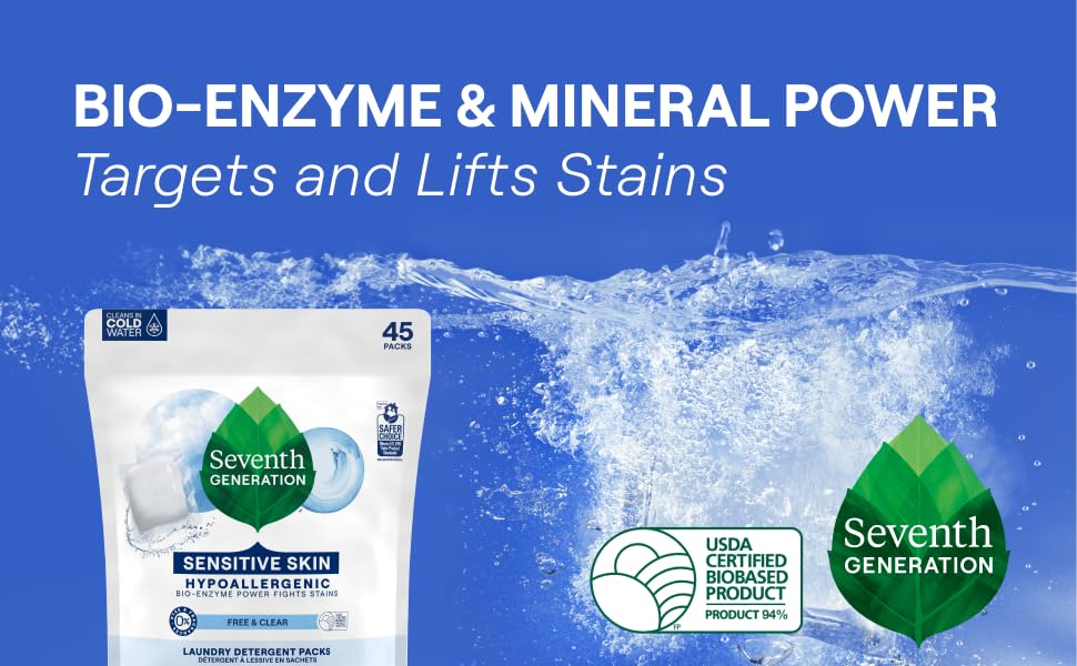 Bio-enzyme &amp;amp; mineral power targets and lifts stains