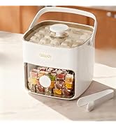 Plastic Ice Cube Trays with Bin and Scoop for Freezer, 2 Pack Easy-Release Sturdy Ice Tray with L...