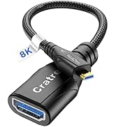 Cratree 8K Micro HDMI to HDMI Adapter, Micro HDMI Male to HDMI Female Adapter Cable,8K@60hz,4K@12...