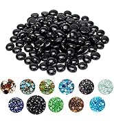 Skyflame 10-Pound Fire Glass Beads for Fire Pit Fireplace, 1/2-Inch Size Onyx Black Reflective De...