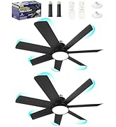 Socket Fans Light with Remote, 28'' Ceiling Fans with Lights, 3 Colors LED Ceiling Fans, 3000K-65...