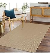 EARTHALL Boho Area Rug 4x6 Ft, Washable Rugs for Entryway, Cotton Rubber Backed Kitchen Rugs, Low...