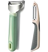 Julienne Peeler Vegetable Peeler Set of 2 by PNEATDEZ - Y Julienne Shredder with 4.8’’ Long Silic...
