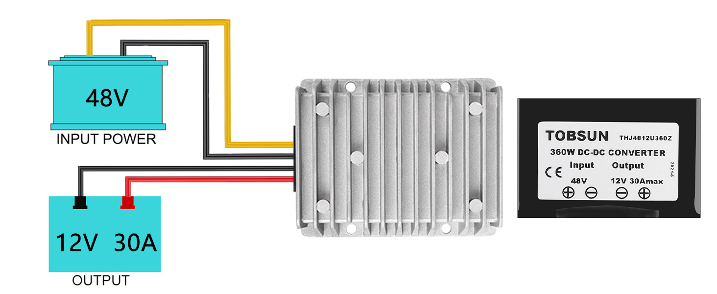 48V 36V to 12V Voltage Converter 240W 20A Regulator Step Down to 12V DC- DC Convert Reducer 