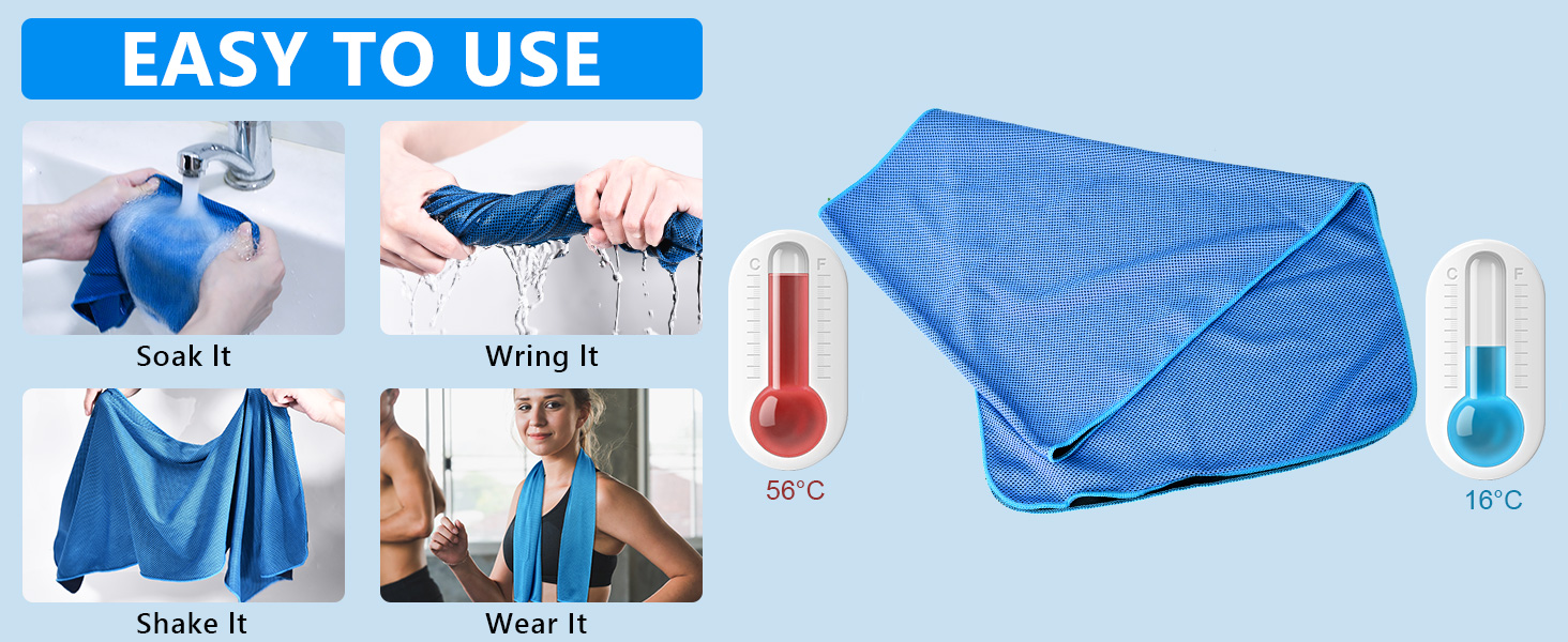 Towel instruction neck cooling wraps gym towels for women chilly pad cooling towel cold neck wrap