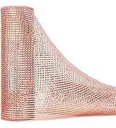 Ribbli Rose Gold Metallic Mesh Ribbon, 10 inch x 30 feet(10Yard), Rose Gold with Rose Gold Wide F...