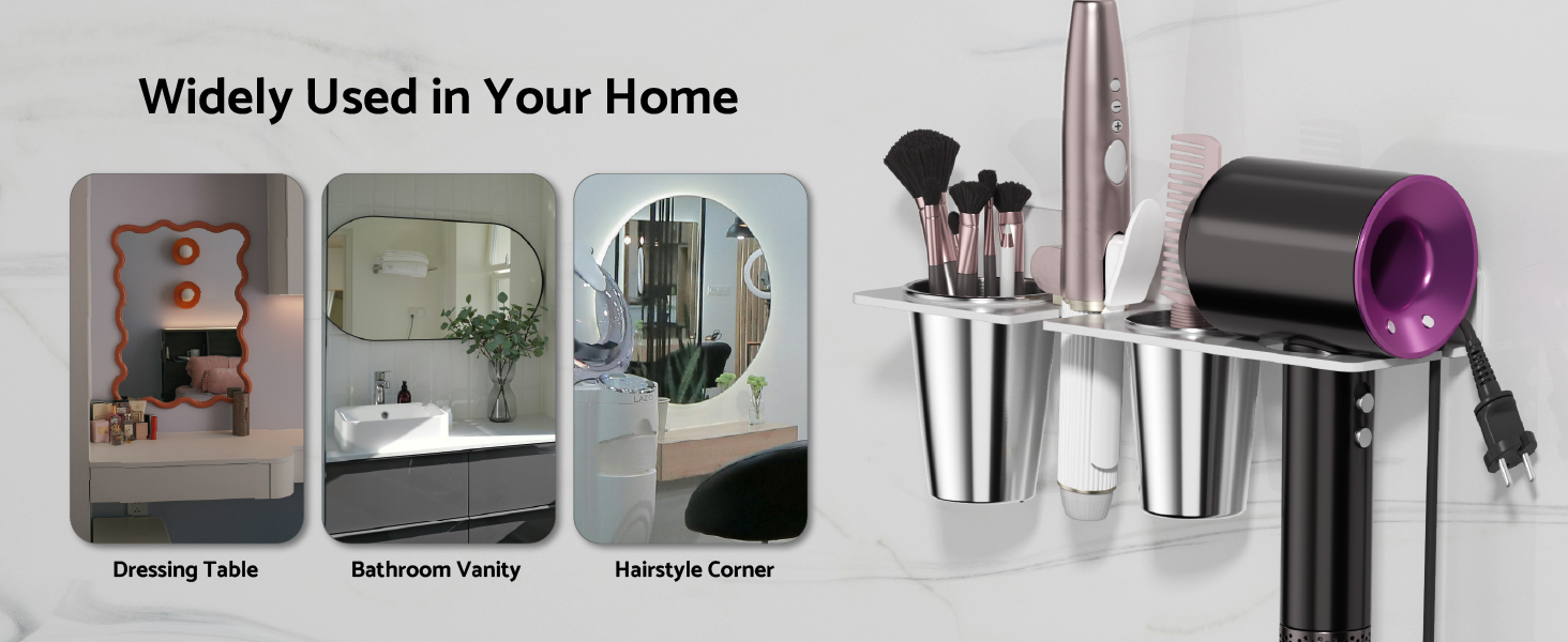 wall mounted hair tool organizer