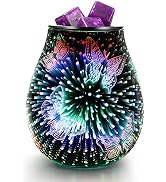 inrorans 3D Glass Big Butterfly Scentsy Electric Wax Melt Warmer 7 led Colour Changing Nightlight...