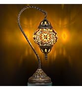 Marrakech Tiffany Lamp Turkish Table Lamp with Vintage Style, Handmade Moroccan Lamps with Mosaic...