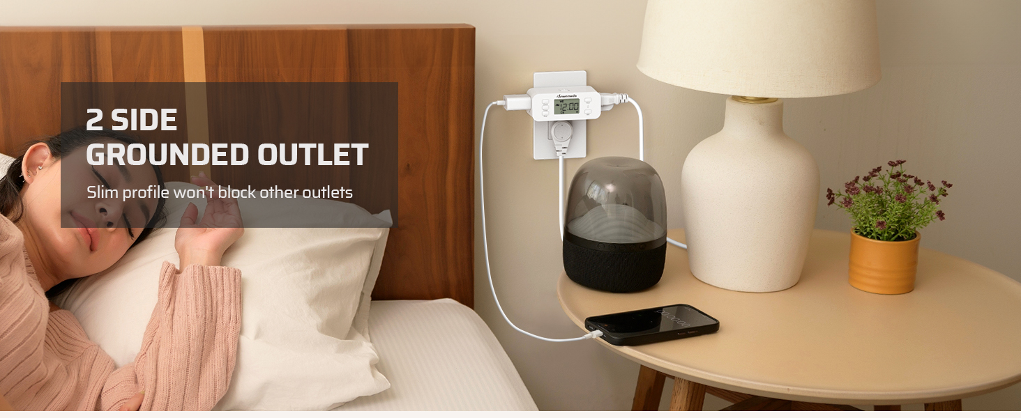 2 SIDE GROUNDED OUTLET