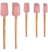 Pink Silicone Spatula Set, Food Grade Rubber Spatula-5 Piece Nonstick Rubber Spatulas, Spoonula, ...