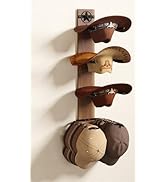 TIPSYTREE Hat Holder Rustic Wood Star Design – 2-Piece Organizer with Extra Wide Wooden Boards (1...