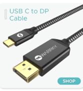 USB C to DisplayPort Cable (4K 60Hz, 2K 144 / 165Hz), WARRKY [Aluminum Case, Nylon Cable] Thunder...