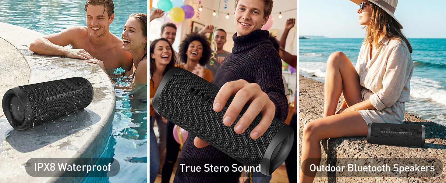 IPX8 Waterproof speaker True Stero Sound speaker Outdoor Bluetooth speakers