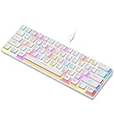 abucow Mechanical Keyboard Wired 60% Gaming Keyboard with 18 Style Colorful RGB Backlit Custom 63...