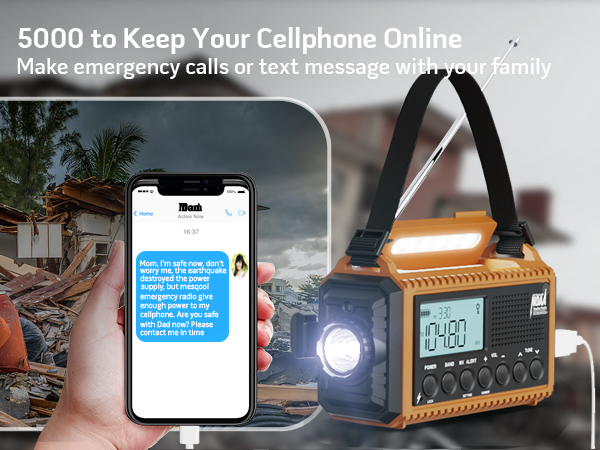 crank radio flashlight cell phone charger