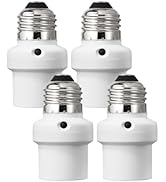 DEWENWILS Light Sensor Socket, E26/E27 Socket Adapter, Automatic Dusk to Dawn, Double Sensors for...