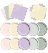 CMUSKO Fairy Birthday Party Decorations - 60pcs Pink Purple Green Plates and Napkins for Spring W...