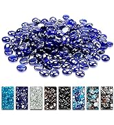Grisun 10 Pounds Cobalt Blue Fire Glass Beads for Fire Pit - 1/2 inch Reflective Round Glass, Dec...
