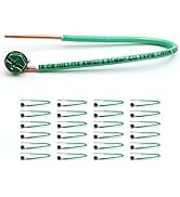 (Pack of 25) Green Ground Wire and Screw, Solid Copper, Grounding Wire 6.5 Inches, Edge Stripped ...