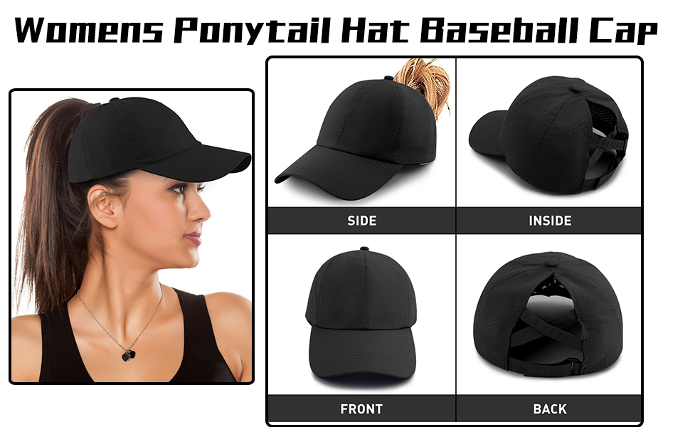 Womens Ponytail Hat Baseball Cap