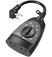 DEWENWILS Outdoor Timer Outlet Waterproof, Heavy Duty Outdoor Light Timer with Dusk to Dawn Senso...