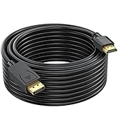 4K DisplayPort-DP to HDMI Cable 25FT, UVOOI 25 Feet Display Port to HDMI Cable Adapter, 4K&3D, 28...