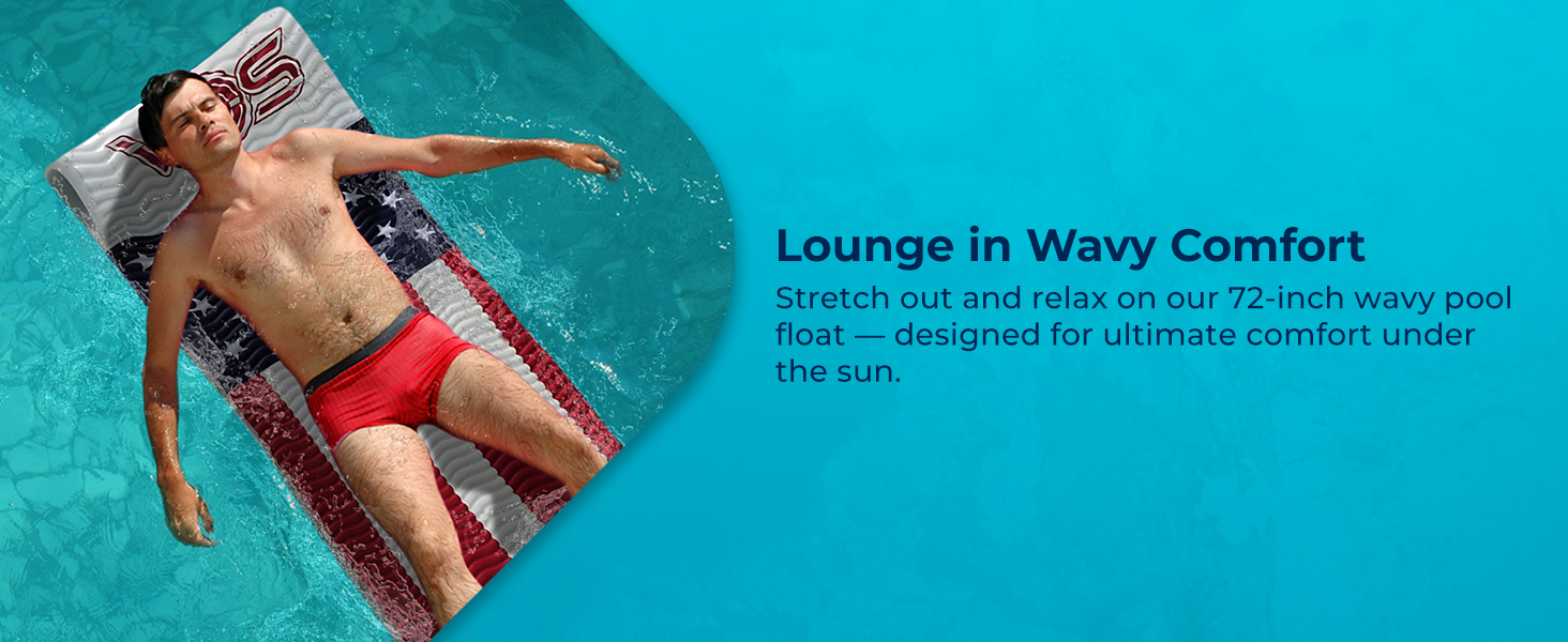 Adult pool float, foam lounger, ultra buoyant, swimming mat for lakes, beaches, water parks.