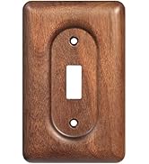 YDJSA Solid Walnut Light Switch Cover Decorative Single Toggle Wall Plate for Rustic Contemporary...