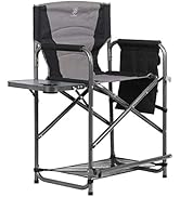 EVER ADVANCED Medium Tall Directors Chair Foldable Makeup Artist Chair Bar Height with Side Table...