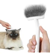 aumuca Cat Brush for Long Haired Cats, Deshedding Tool and Dematting Comb Remove Loose and Matted...