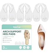 Welnove Arch Support Inserts for Plantar Fasciitis - Self Adhesive Gel Arch Supports for Flat Fee...