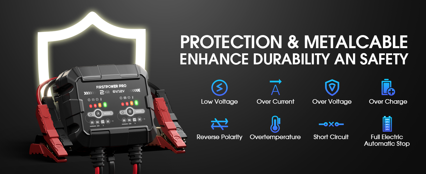 4A (2A/Bank) Car Battery Charger