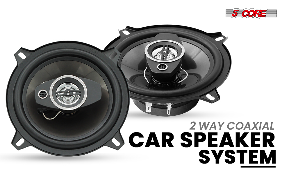 coaxial car speaker audio stereo 2 way full range door dash mount component system loud clear