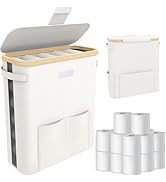 NFAMRZCAR Multifunctional Toilet Paper Storage Basket 40L,WaterProof Toilet Paper Storage with Ve...