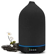 Gooamp 200ML Ceramic Essential Oil Diffuser - Ultrasonic Aromatherapy &amp; Humidifier with 7-Color L...