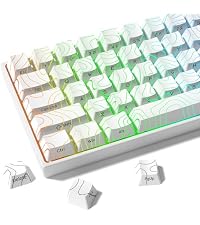dagaladoo Double Shot PBT keycaps Set,Red/Black Topographic Keycaps | Shine Through Keyboard caps,Li...
