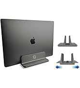 Vertical Laptop Stand for Desk [Adjustable] Sturdy Aluminum Dock Fits All Laptops (up to 20.3 inc...