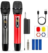 5 CORE UHF Wireless Microphones Karaoke 210 ft Range 2 Metal Handheld Microfono Inalambrico for S...